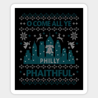 O Come All Ye Philly Phaithful Philadelphia Ugly Christmas Sticker